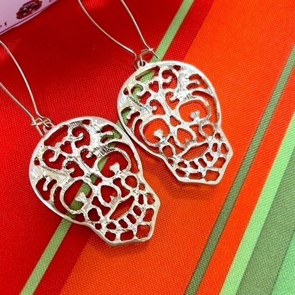 Brand New Bella Jack Colorful Rainbow Halloween Skeleton Skull Drop Earrings - Picture 7 of 13